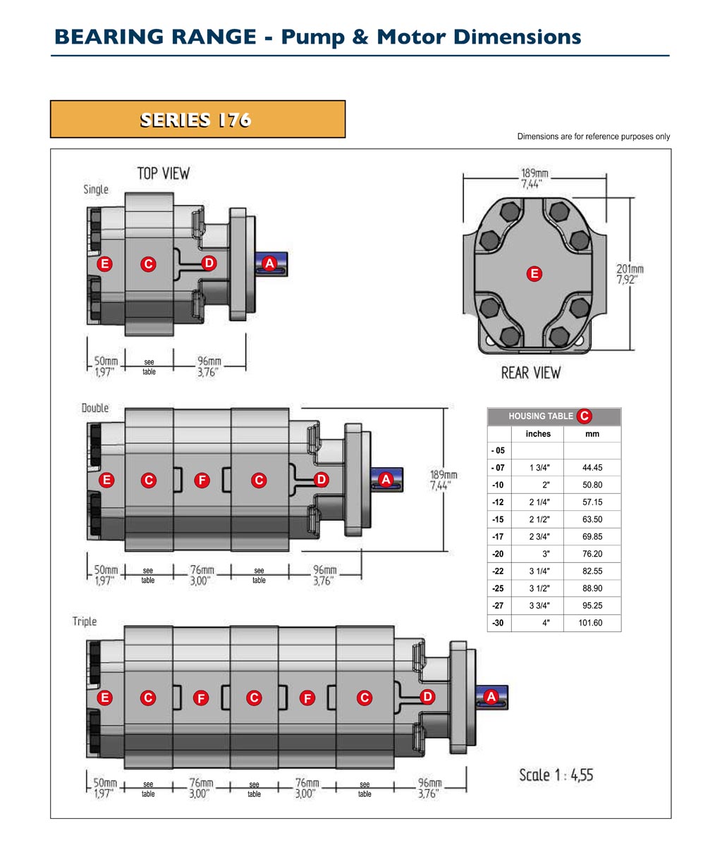 GPM Bearing Pump & Motor Dimensions-4